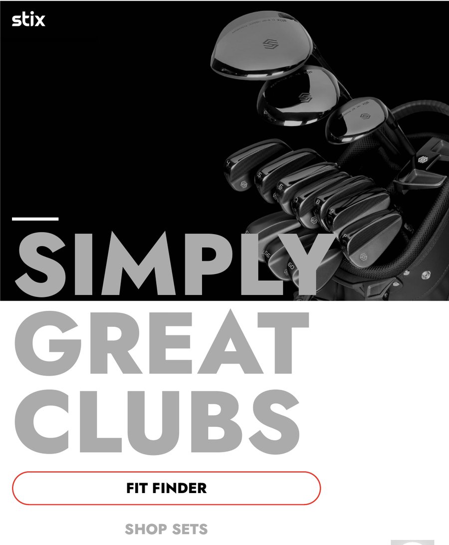 Stix homepage hero: Simply Great Clubs