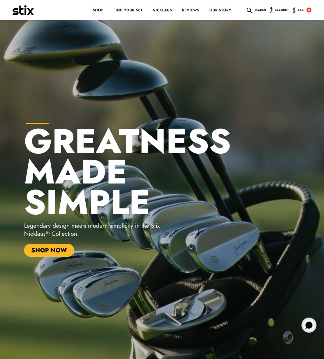 Stix Nicklaus page hero: Greatness Made Simple